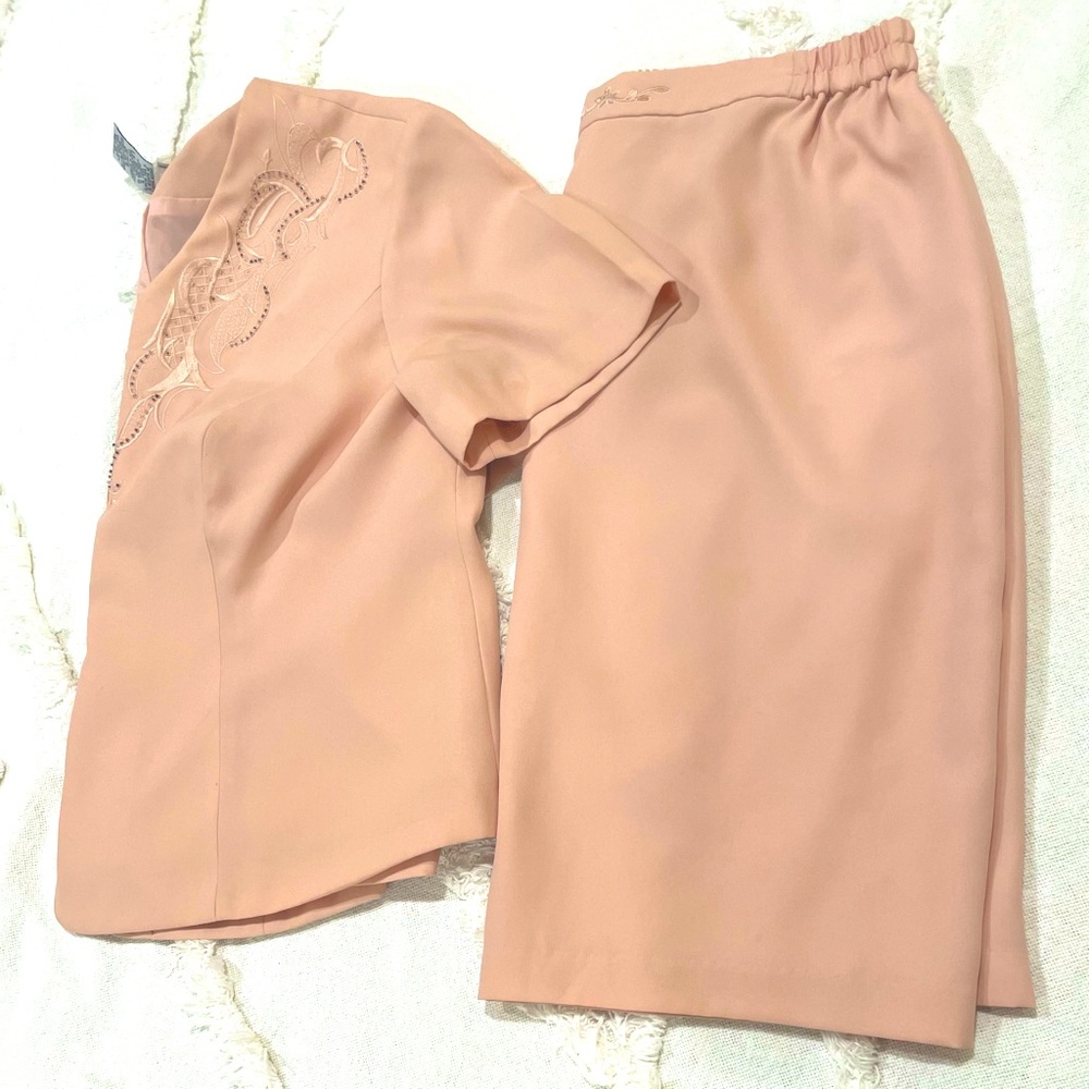R&M Richards Blush Women's Petite Ensemble